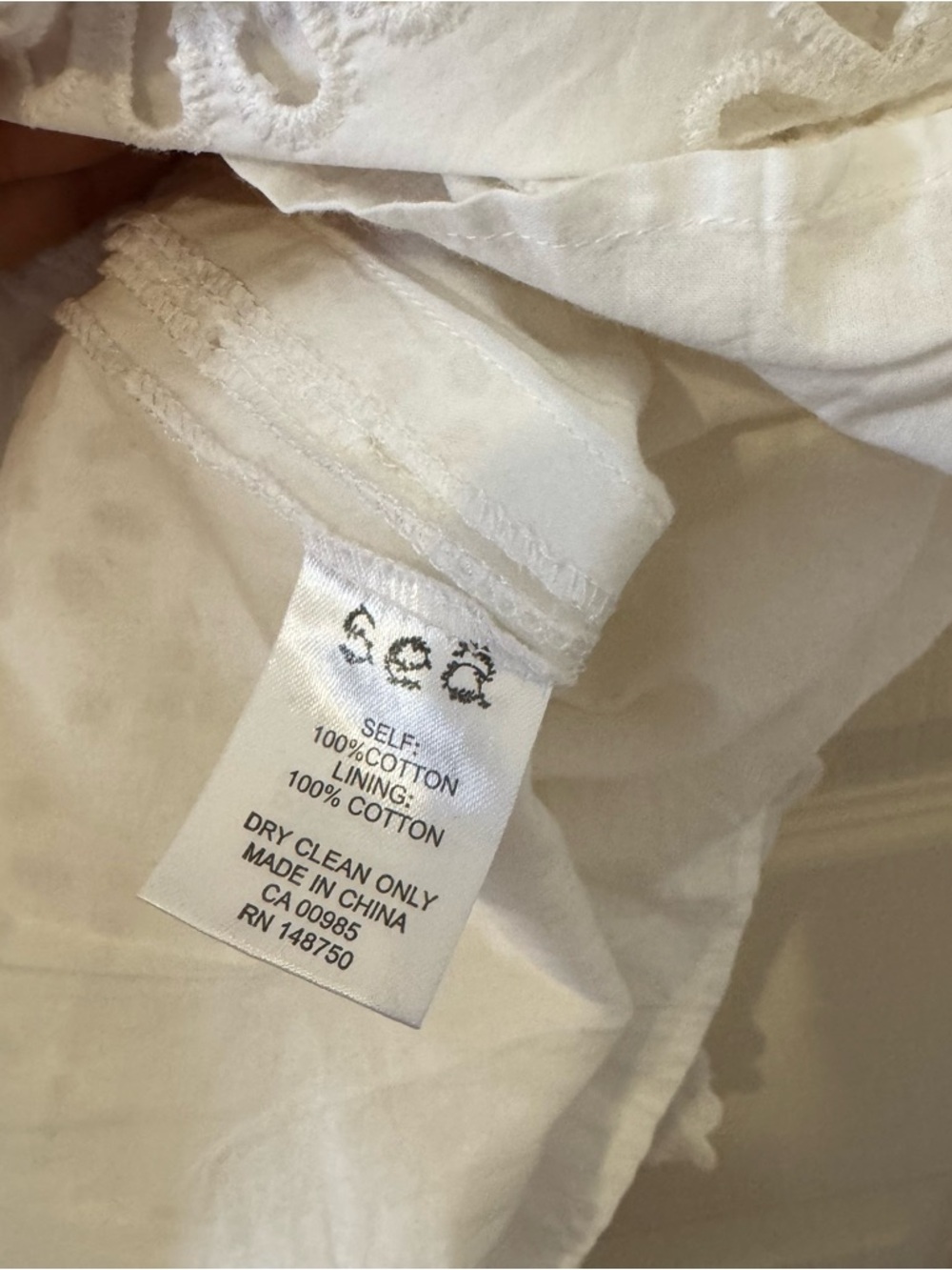 SEA NY White Eyelet Button-Front Sundress Size 0 - Picture 6 of 9